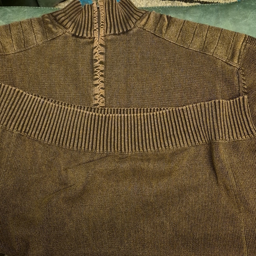 BKE Men's Dark Brown Mock Turtleneck 1/4 zip.XXL. Zip-Up Sweater.#1818) - Picture 9 of 16